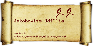 Jakobovits Júlia névjegykártya